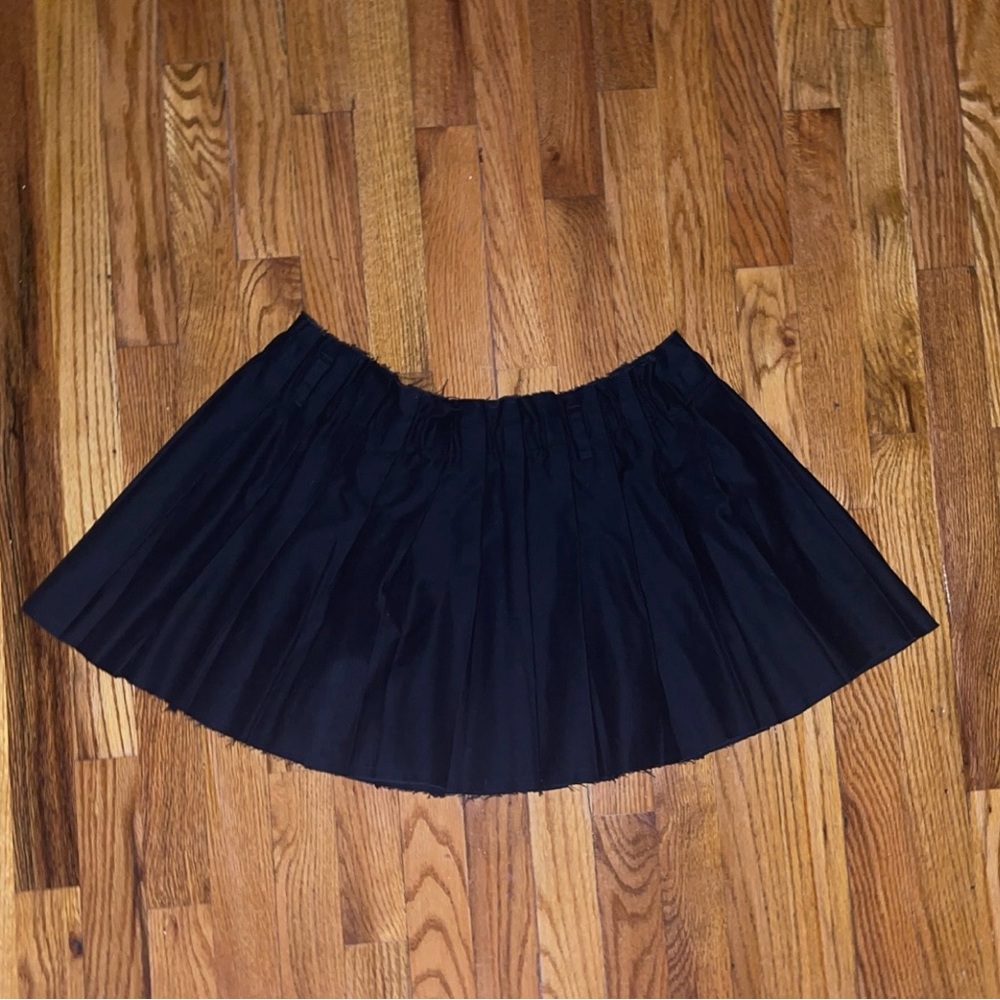 Grunge Distressed Pleated Mini Skirt